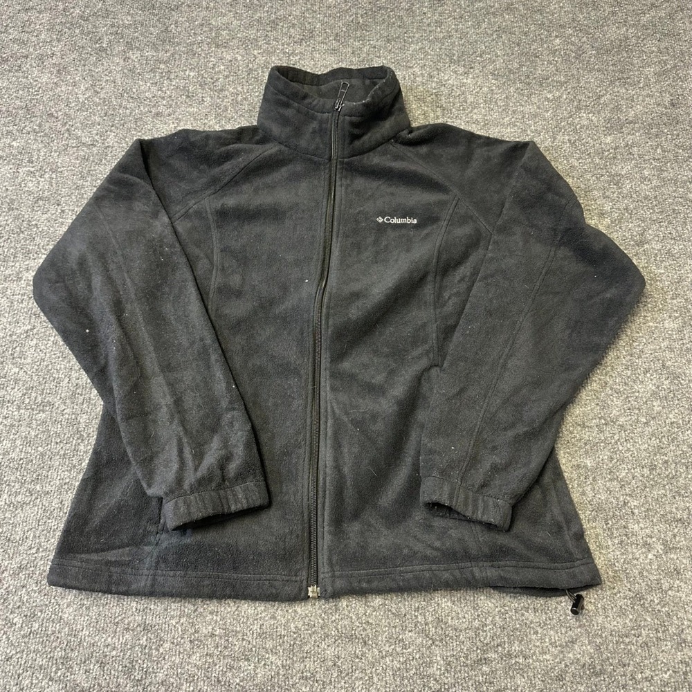 Columbia Jacket Womens PXL Black Fleece Full Zip Mock Neck Soft Outdoor Layering